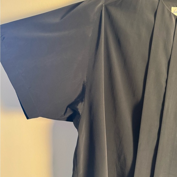 Kathy White VintageChic Black Pleated Blouse with Shoulder pads 22W/24W - Picture 3 of 5